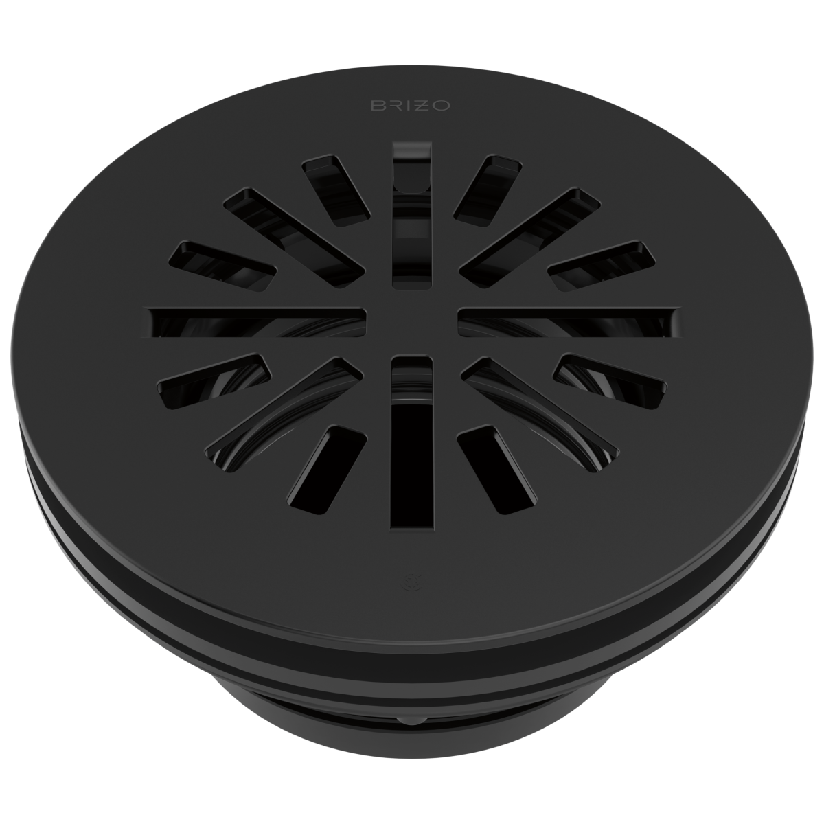 BRIZO 4" Prefab Round Shower Drain — Matte Black
