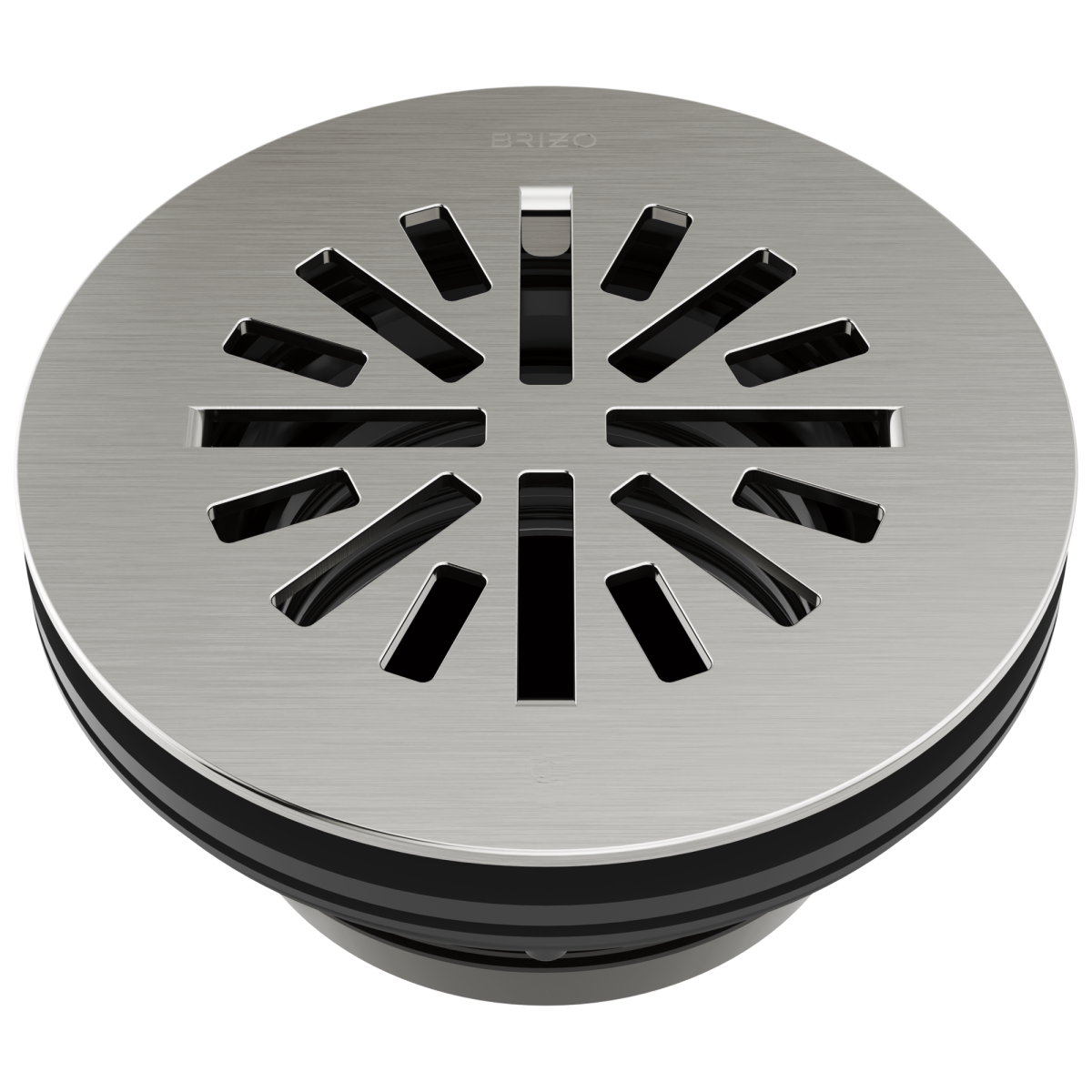 BRIZO 4" Prefab Round Shower Drain — Luxe Nickel