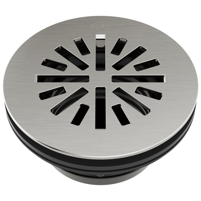 BRIZO 4" Prefab Round Shower Drain — Luxe Nickel
