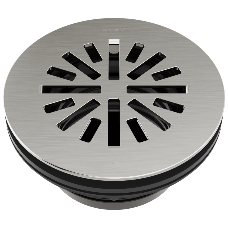 BRIZO 4" Prefab Round Shower Drain — Luxe Nickel