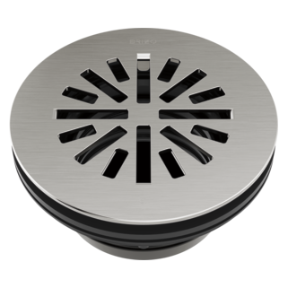 BRIZO 4" Prefab Round Shower Drain — Luxe Nickel
