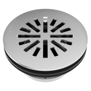 BRIZO 4" Prefab Round Shower Drain — Chrome