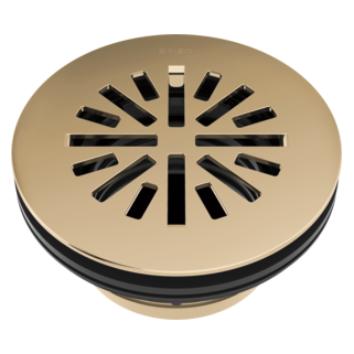 BRIZO 4" Prefab Round Shower Drain — Polished Gold
