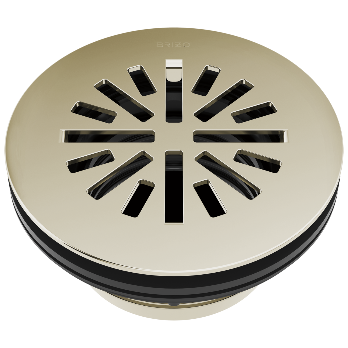 BRIZO 4" Prefab Round Shower Drain — Polished Nickel