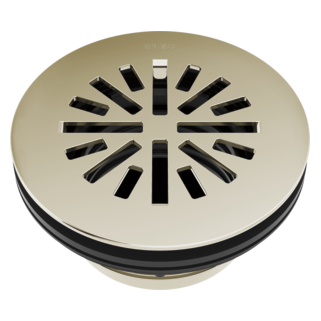 BRIZO 4" Prefab Round Shower Drain — Polished Nickel