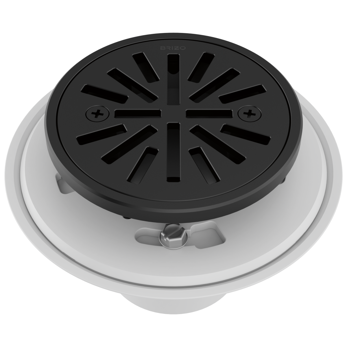 BRIZO 4" Tile-In Round Shower Drain — Matte Black