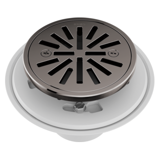 BRIZO 4" Tile-In Round Shower Drain — Brilliance Black Onyx
