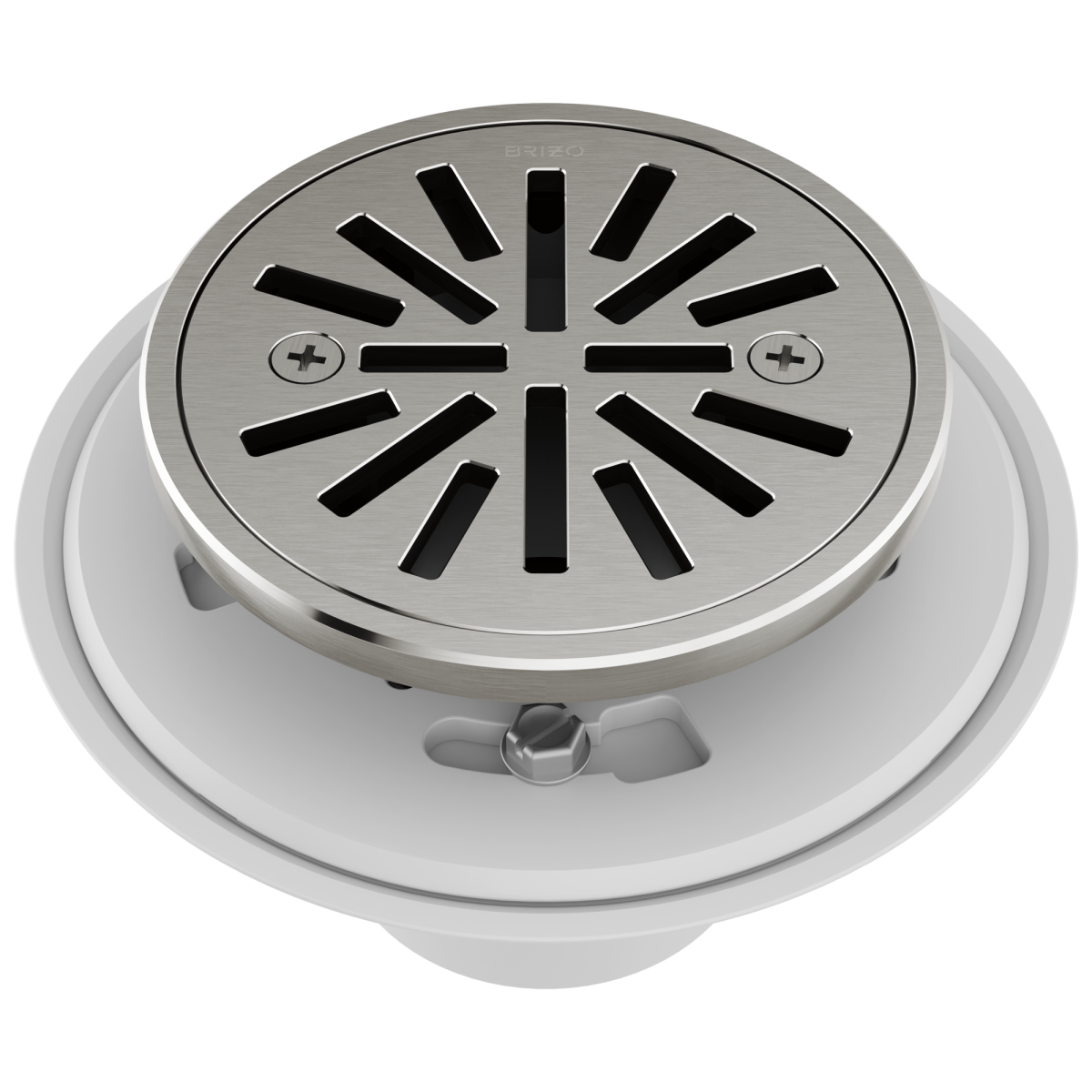 BRIZO 4" Tile-In Round Shower Drain — Luxe Nickel