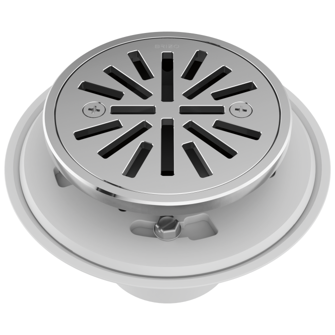 BRIZO 4" Tile-In Round Shower Drain — Chrome