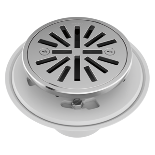 BRIZO 4" Tile-In Round Shower Drain — Chrome