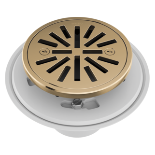 BRIZO 4" Tile-In Round Shower Drain — Polished Gold