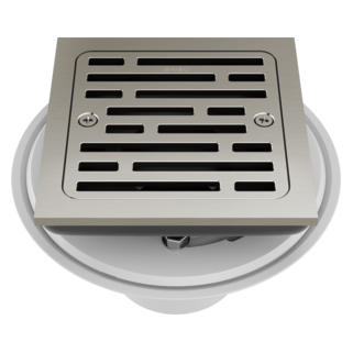 BRIZO 4" Tile-In Square Shower Drain — Brushed Nickel