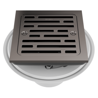 BRIZO 4" Tile-In Square Shower Drain — Brilliance Black Onyx