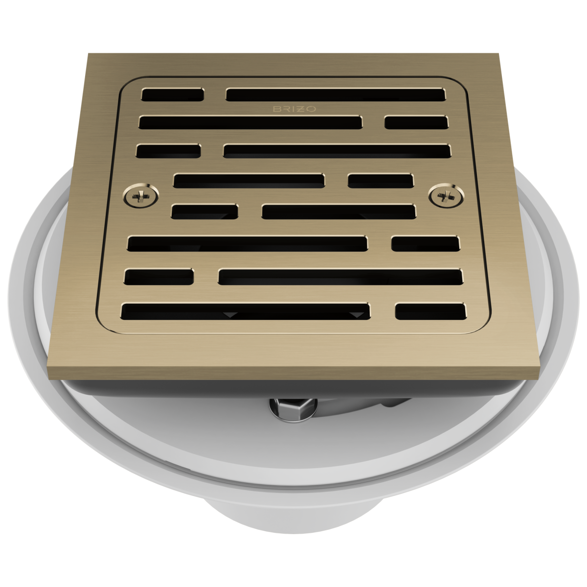 BRIZO 4" Tile-In Square Shower Drain — Luxe Gold