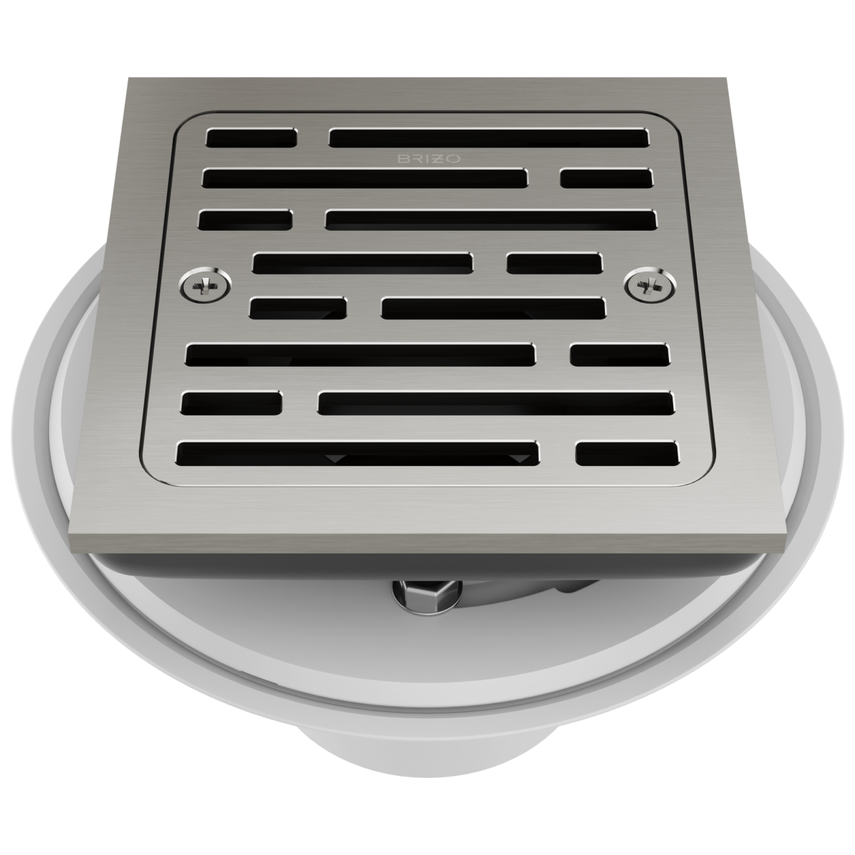 BRIZO 4" Tile-In Square Shower Drain — Luxe Nickel
