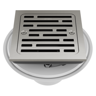 BRIZO 4" Tile-In Square Shower Drain — Luxe Nickel
