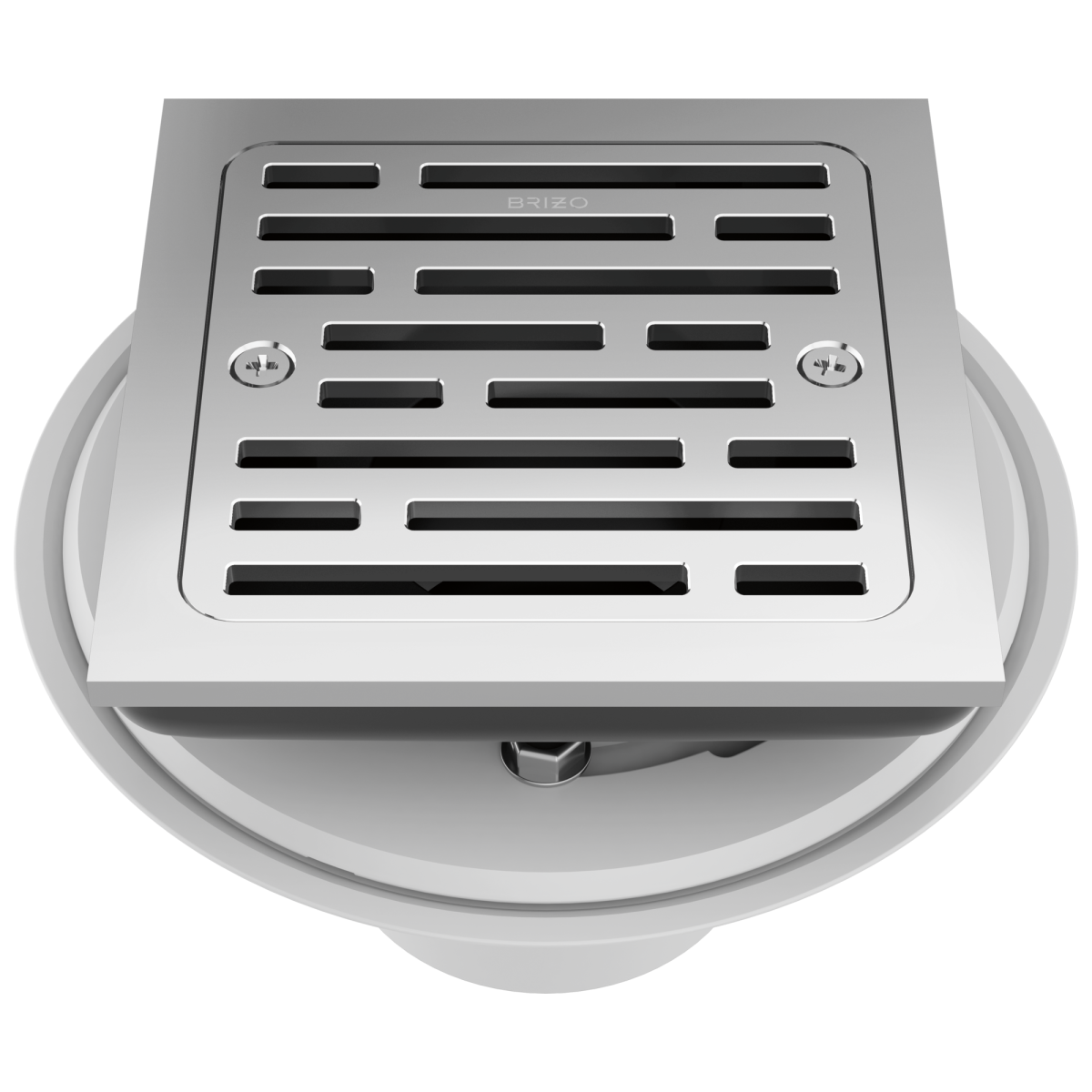BRIZO 4" Tile-In Square Shower Drain — Chrome