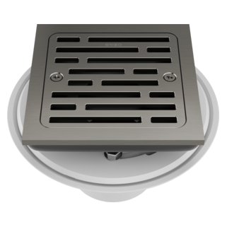 BRIZO 4" Tile-In Square Shower Drain — Luxe Steel