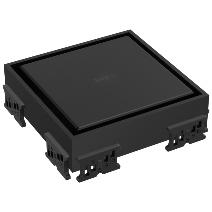 BRIZO 4" Reversible Square Shower Drain​ Trim — Matte Black