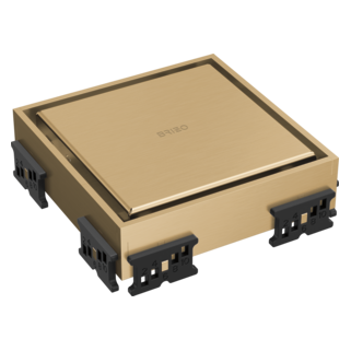 BRIZO 4" Reversible Square Point Shower Drain — Luxe Gold