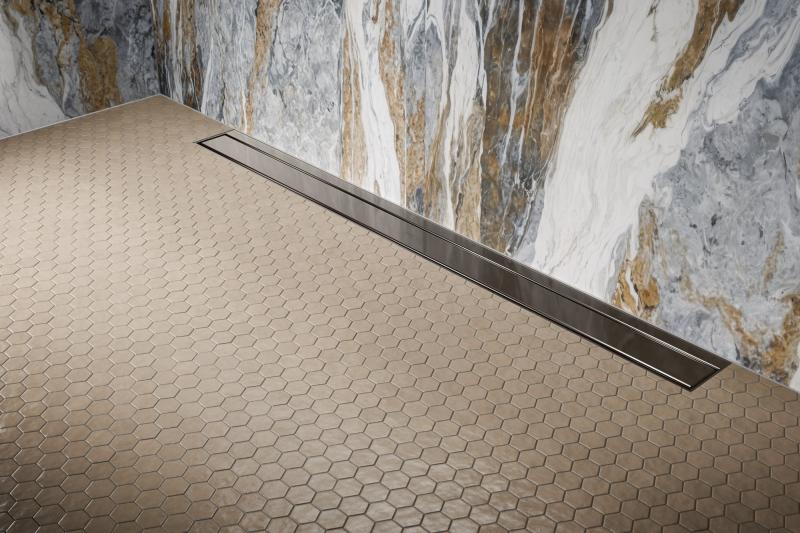 BRIZO 24" Reversible Linear Shower Drain — Brilliance Black Onyx