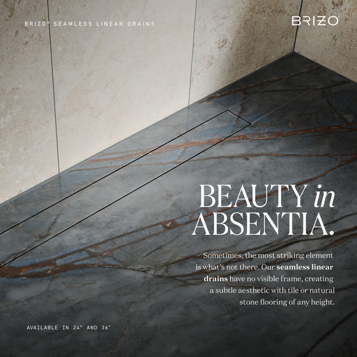 BRIZO 36" Seamless Linear Shower Drain — Not Applicable