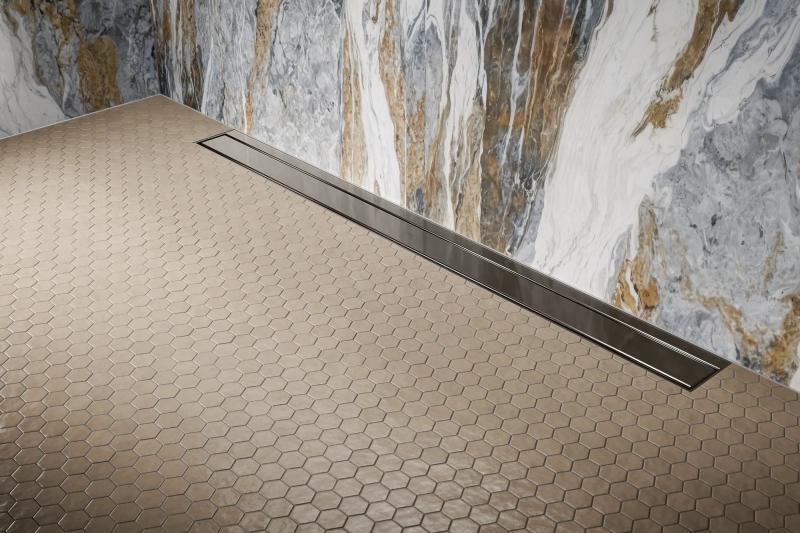 BRIZO 48" Reversible Linear Shower Drain — Brilliance Black Onyx