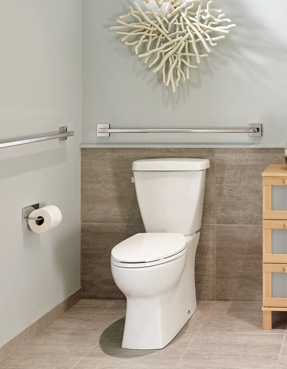DELTA BathSafety 36" Angular Modern Decorative ADA Grab Bar — Chrome