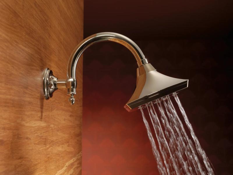 BRIZO Essential Shower 10" Classic Wall Mount Shower Arm And Flange — Polished Nickel