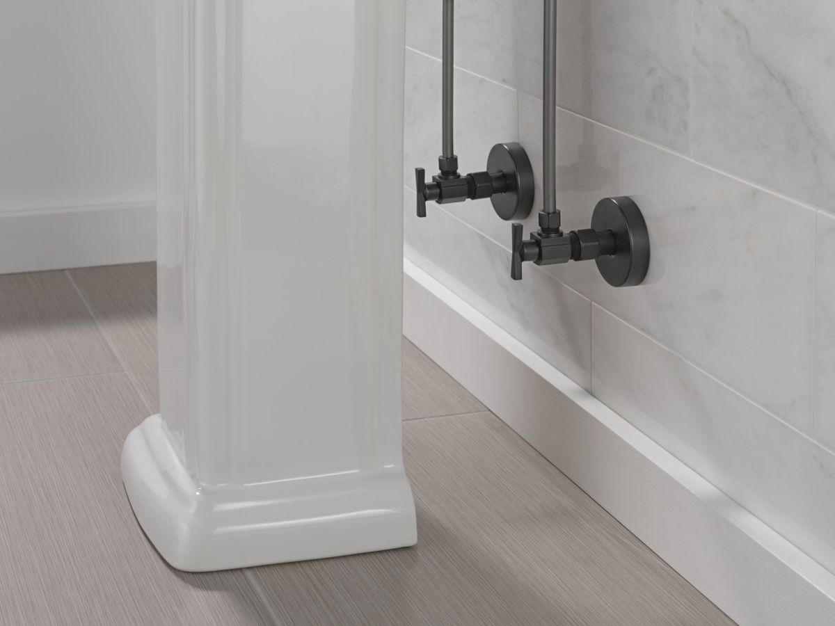 DELTA Angled Supply Stop Valve — Matte Black