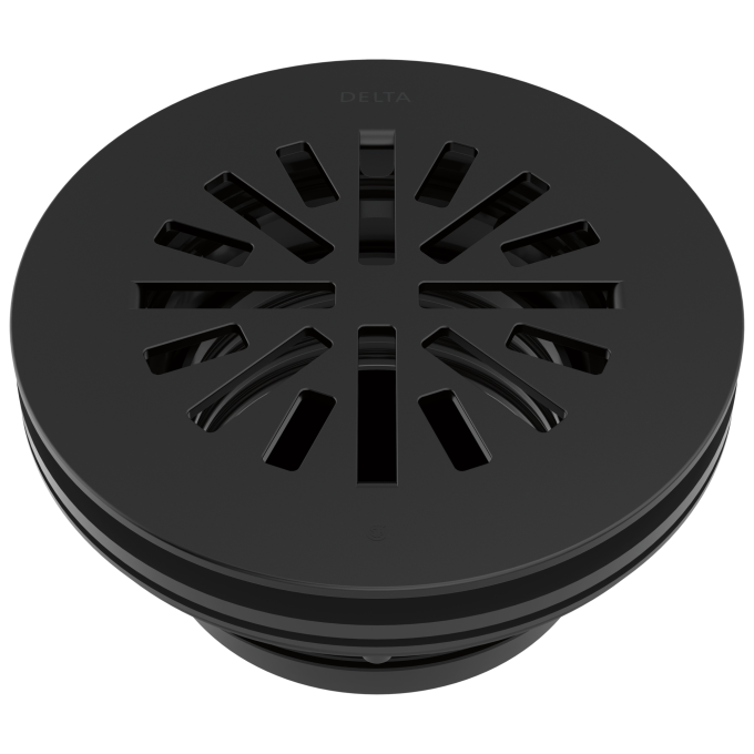 DELTA 4" Prefab Round Shower Drain — Matte Black