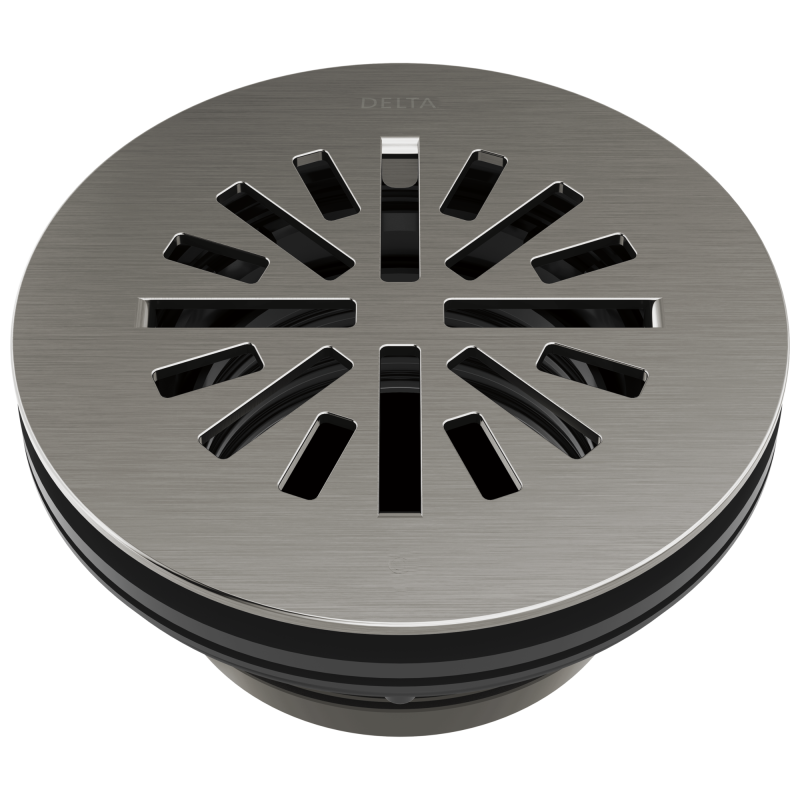 DELTA 4" Prefab Round Shower Drain — Black Stainless