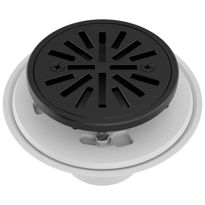 DELTA 4" Tile-In Round Shower Drain — Matte Black