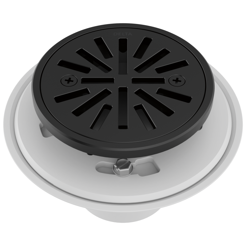 DELTA 4" Tile-In Round Shower Drain — Matte Black