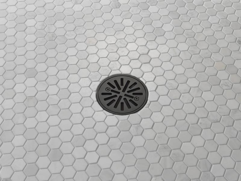 DELTA 4" Tile-In Round Shower Drain — Matte Black