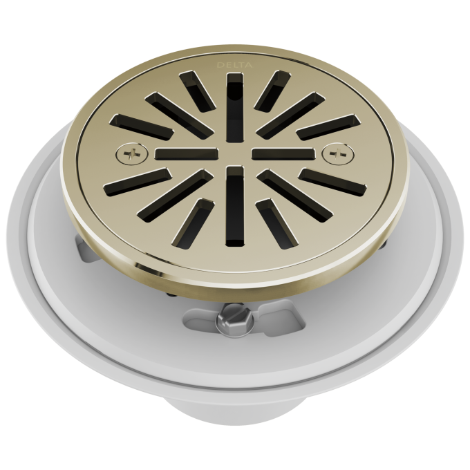 DELTA 4" Tile-In Round Shower Drain — Polished Nickel