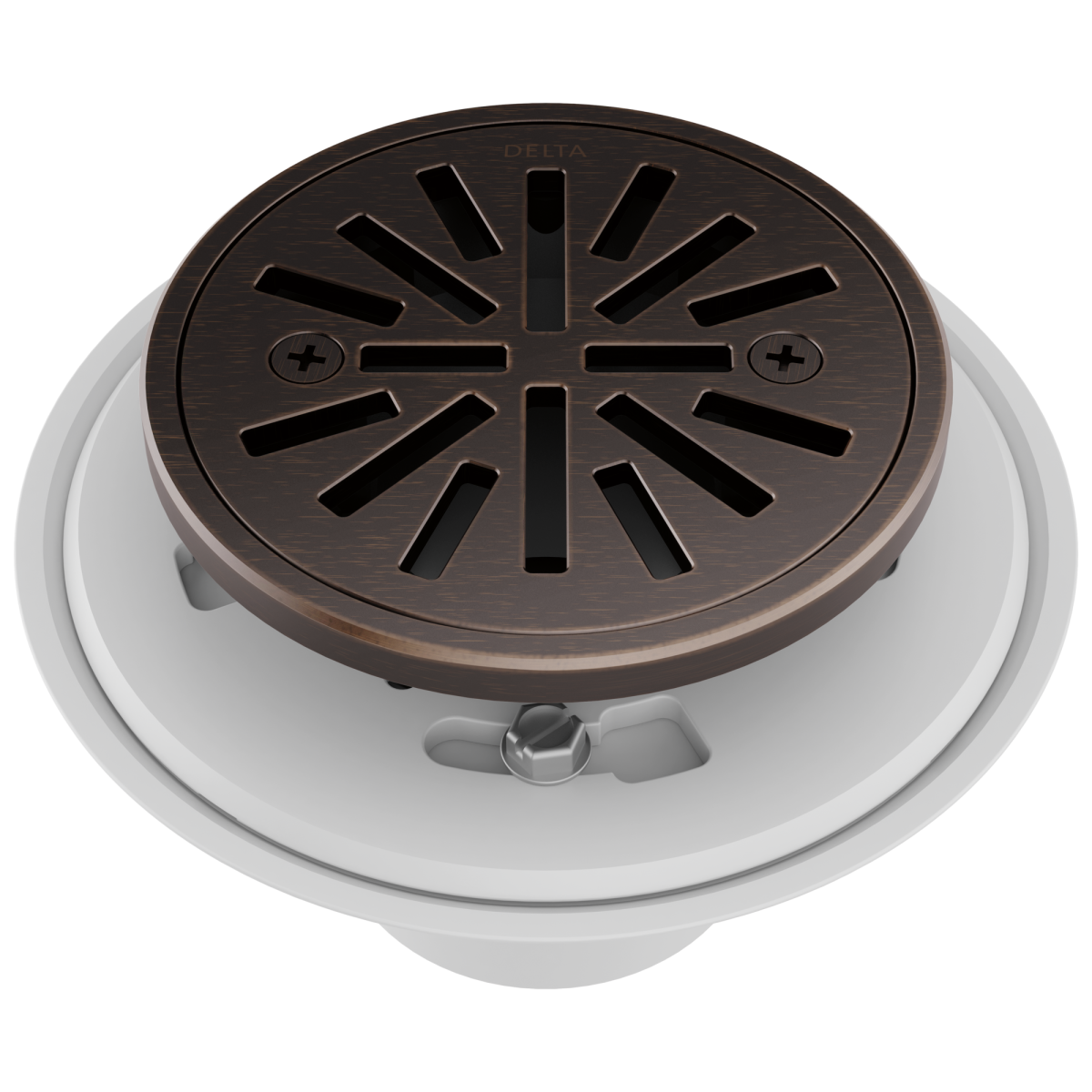 DELTA 4" Tile-In Round Shower Drain — Venetian Bronze
