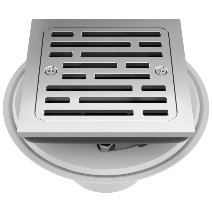 DELTA 4" Tile-In Square Shower Drain — Chrome