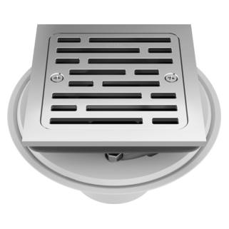 DELTA 4" Tile-In Square Shower Drain — Chrome