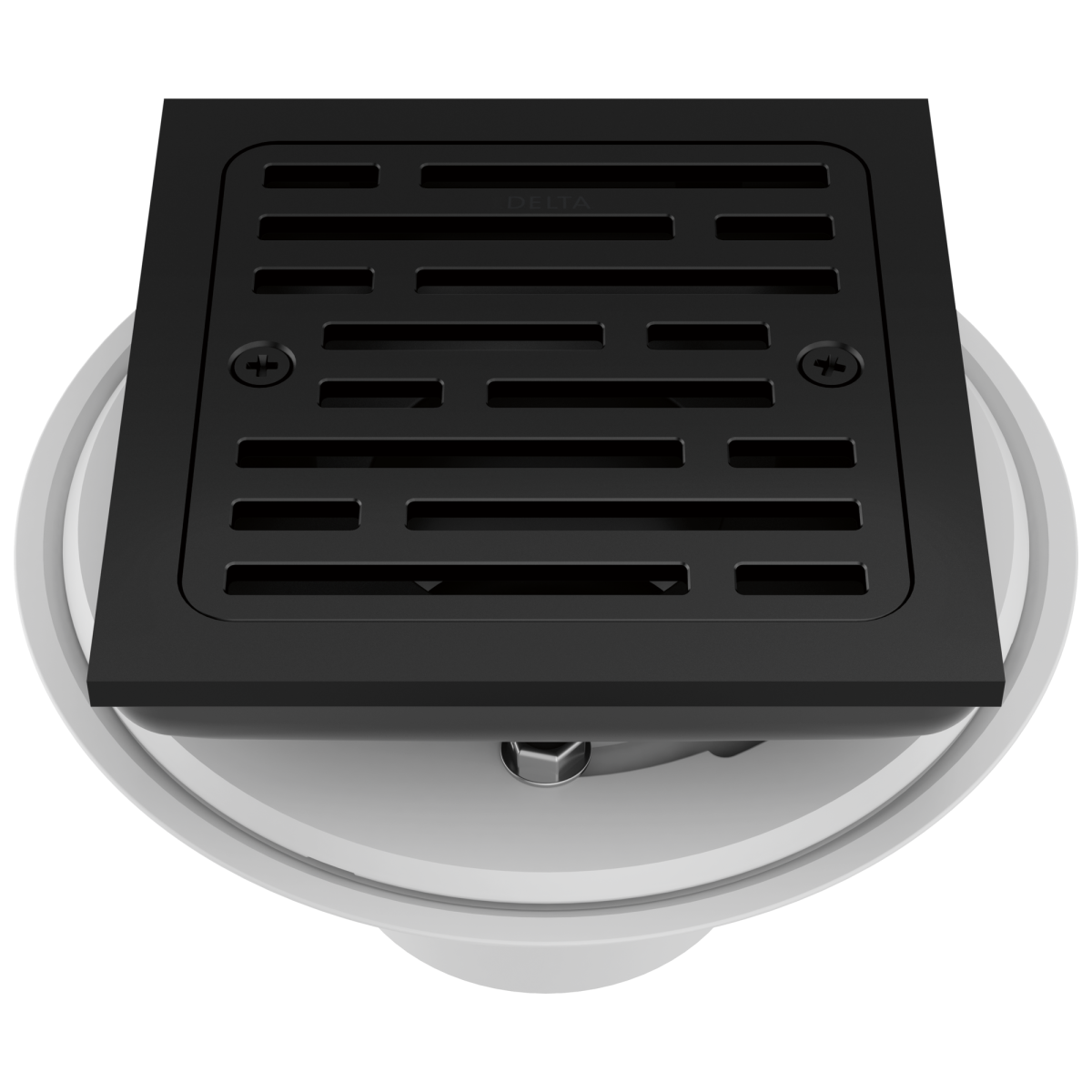 DELTA 4" Tile-In Square Shower Drain — Matte Black