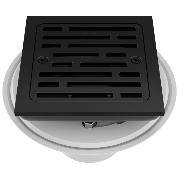 DELTA 4" Tile-In Square Shower Drain — Matte Black