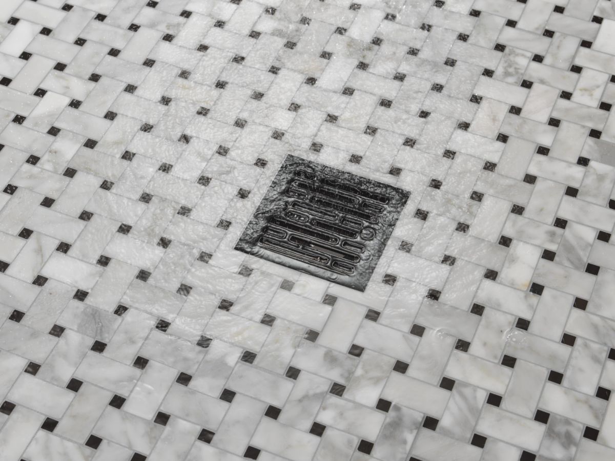 DELTA 4" Tile-In Square Shower Drain — Matte Black