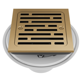 DELTA 4" Tile-In Square Shower Drain — Champagne Bronze