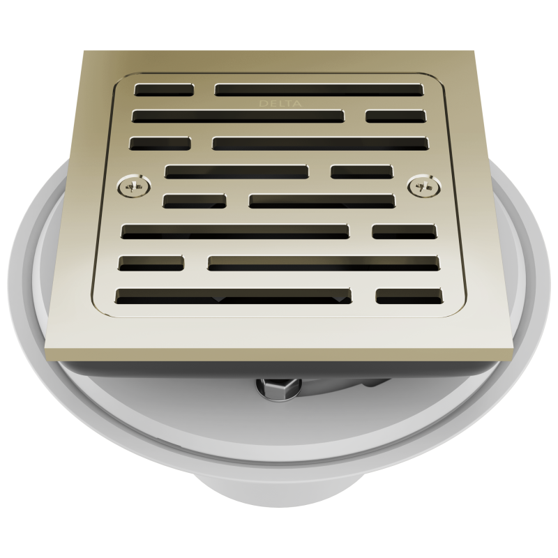 DELTA 4" Tile-In Square Shower Drain — Polished Nickel