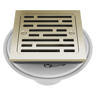DELTA 4" Tile-In Square Shower Drain — Polished Nickel