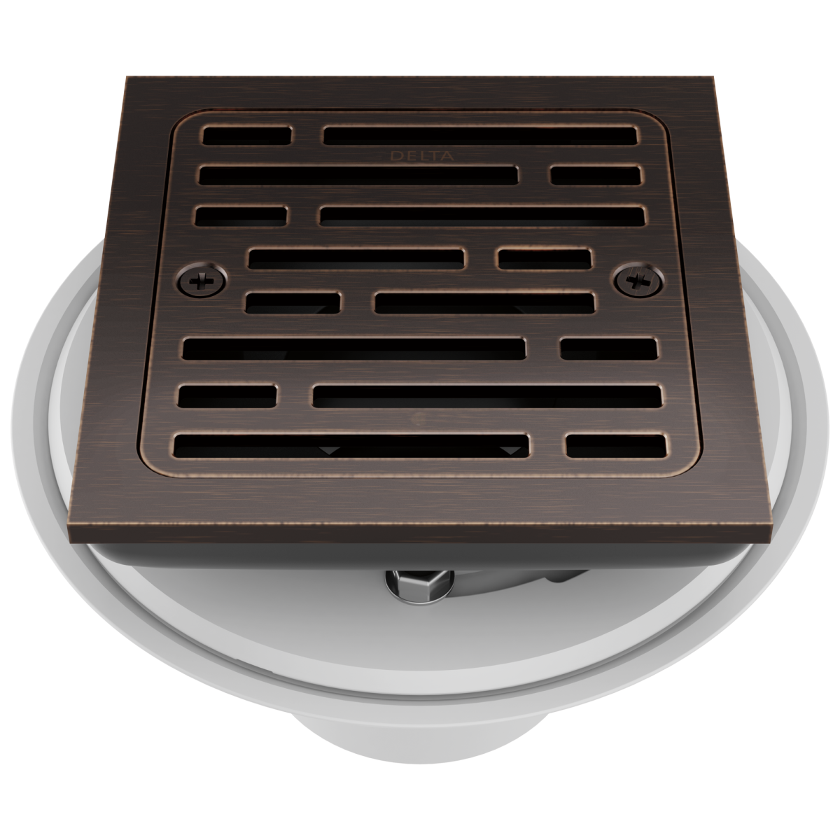 DELTA 4" Tile-In Square Shower Drain — Venetian Bronze