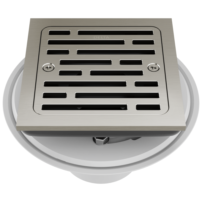 DELTA 4" Tile-In Square Shower Drain — Stainless
