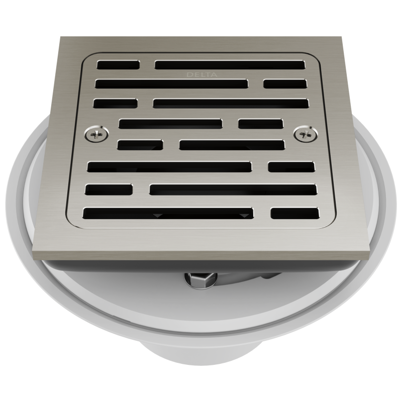 DELTA 4" Tile-In Square Shower Drain — Stainless
