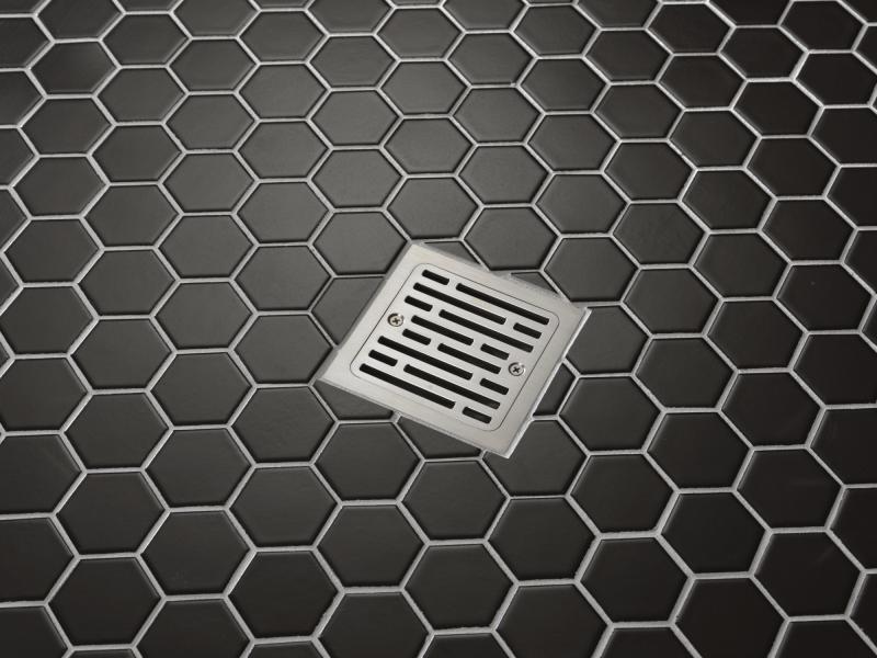 DELTA 4" Tile-In Square Shower Drain — Stainless