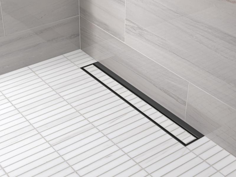 DELTA 24" Reversible Linear Shower Drain Trim — Matte Black